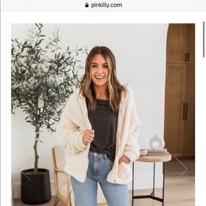 Ivory Hooded Teddy coat by Daryl-Ann & Pink Lily